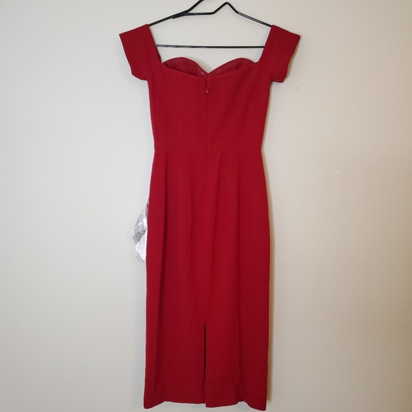Dress The Population Bailey Red Off Shoulder Dress Size XS Bodycon - Picture 3 of 6